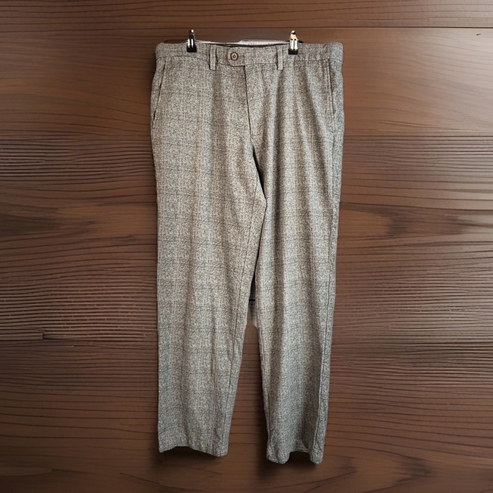 Tommy Bahama Pants Silk/Cotton Glen Plaid Blend 35x34" fits 36x32" Flat Front